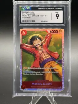 2025 ONE PIECE STARTER DECK ST21-EX GEAR 5 #014 MONKEY D. LUFFY CGC 9 - Image 1