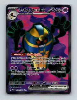 Cofagrigus ex 224 2023 Pokemon Paradox Rift Full Art Ultra Rare Card NM+ - Image 1