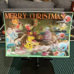 Vtg. Tomy Japan Nintendo 3D Lenticular Pokemon “Merry Christmas” Card **NEW** - Image 1