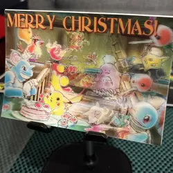 Vtg. Tomy Japan Nintendo 3D Lenticular Pokemon “Merry Christmas” Card **NEW** - Image 5
