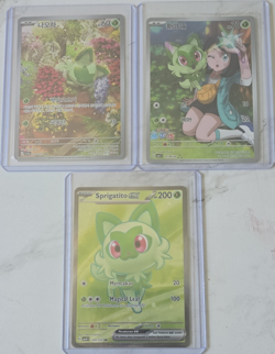 Pokemon Sprigatito ex Holo Full Art Card Lot (3) - Mixed - SV 149/193 - Image 1