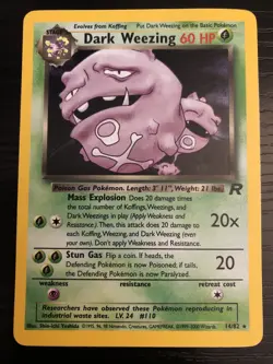 Dark Weezing Holo Team Rocket Set 14/82 Rare Pokemon Card - Image 1