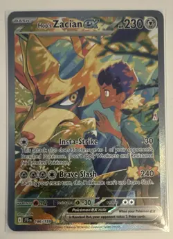 Pokemon TCG Hop's Zacian EX Card 186/159 Journey Together Near Mint - Image 1