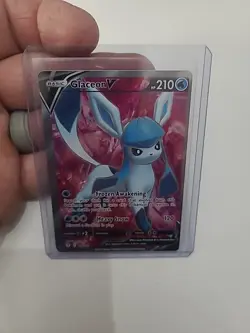 Pokemon Evolving Skies Glaceon v Full Art Holo Card 174/203 SWSH07 NM - Image 4