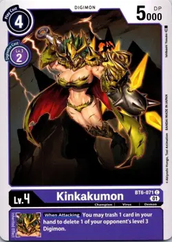 Kinkakumon BT6-071 Purple Common Champion Digimon CCG Card - Image 1