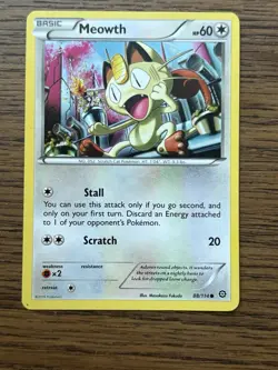 Pokemon Team Siege Meowth 88/114 Non-holo ,lightly Played Common Card - Image 1