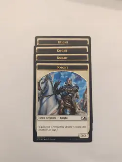 (4) Knight Token *PLAYSET* Core Set 2019 Regular NM-LP MTG - Image 1