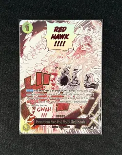 Gum-Gum Fire-Fist Pistol Red Hawk English (YELLOW) ALT ART OP11-114 card - Image 1