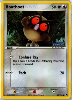 Pokemon Card - Hoothoot 59/115 Unseen Forces 2005 Common Reverse Holo MP - Image 1