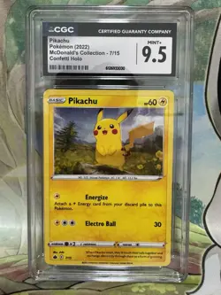 CGC 9.5: Pikachu 2022 McDonald's Collection Confetti Holo Pokemon Card 7/15 - Image 1