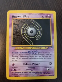 Pokemon TCG Neo Destiny Unown Card Unlimited Rare (H) 28/105 NM/LP Vintage - Image 1