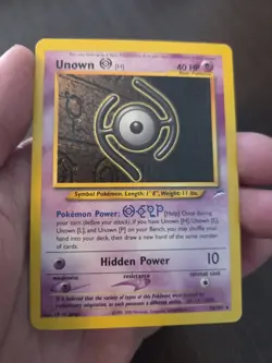 Pokemon TCG Neo Destiny Unown Card Unlimited Rare (H) 28/105 NM/LP Vintage - Image 2