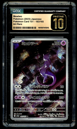 Pokemon Mewtwo 2023 Japanese Pokemon Card 151 183/165 Art Rare CGC PRISTINE 10 - Image 1