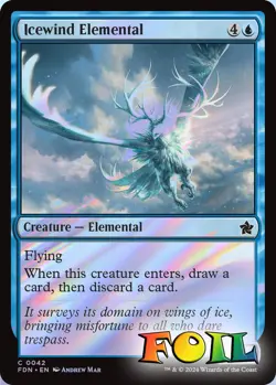 Icewind Elemental 0042 MTG Foundations Common NP Foil - Image 1