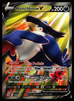 HONCHKROW V 161/172 ULTRA RARE BRILLIANT STARS POKEMON NM - Image 1