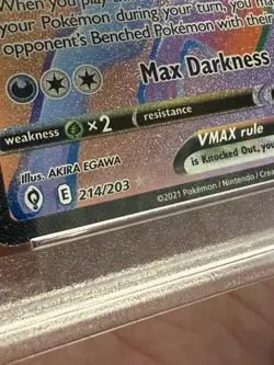 Pokemon Umbreon VMAX 214/203 Rainbow Secret Rare Evolving Skies 2021 PSA 10 - Image 4