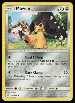 Mawile 140/236 Uncommon Cosmic Eclipse Pokemon Near Mint - Image 1