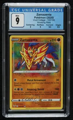Amazing Rare - Zamazenta Pokemon Sword & Shield Vivid Voltage CGC 9 Mint - Image 1