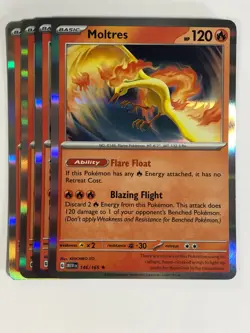 Pokemon TCG 151 4x Playset Holographic Moltres 146/165 Near Mint - Image 1
