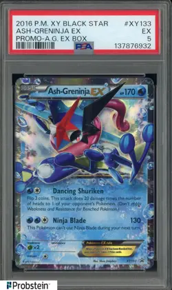 2016 Pokemon XY Black Star Promo A.G. Ex Box #XY133 Ash-Greninja Ex PSA 5 EX - Image 1