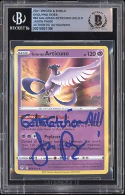Pokemon 2021 Evolving Skies Galarian Articuno 63 Jason Paige Auto BGS Authentic - Image 1