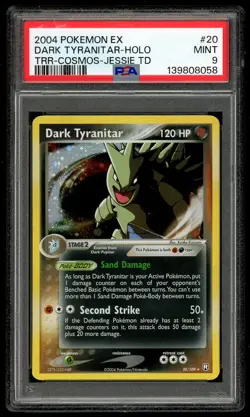 POKEMON DARK TYRANITAR 2004 EX TRR COSMOS JESSIE TD #20 HOLO PSA 9 - Image 1