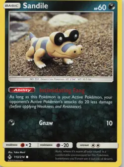 Sandile 113/214 Unbroken Bonds Pokemon Yuka Morii LP - Image 1