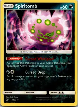 Spiritomb 47/73 Uncommon Shining Legends Pokemon Reverse Holo Near Mint - Image 1