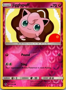 Jigglypuff 133/214 Common Lost Thunder Pokemon Reverse Holo Near Mint - Image 1