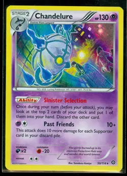 Pokemon CHANDELURE 50/114 - XY Steam Siege - RARE HOLO - NEAR MINT/MINT - Image 1