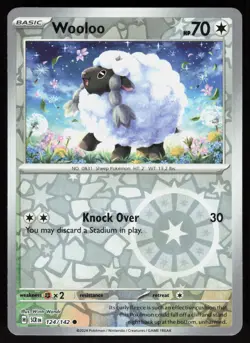 Wooloo 124/142 Common Stellar Crown Pokemon Reverse Holo Near Mint - Image 1