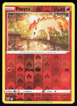 Ponyta 021/189 Common Astral Radiance Pokemon Reverse Holo Lightly Played - Image 1
