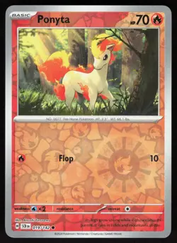 Ponyta 19/142 Common Stellar Crown Pokemon Reverse Holo Near Mint - Image 1