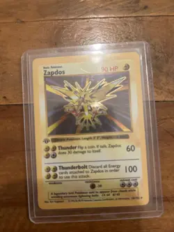 1st Edition Zapdos Holo Base Set 16/102 Pokemon 1999 - Image 3