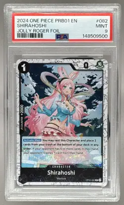 148509500 Shirahoshi 2024 One Piece The Best #OP05-082 Jolly Roger Foil PSA 9 - Image 1