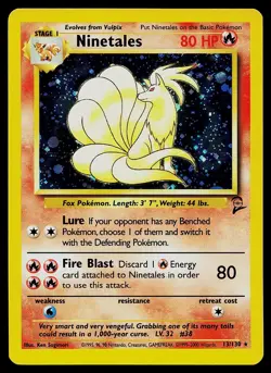 Pokemon Card - Ninetales Base Set 2 13/130 Holo Rare - Image 1
