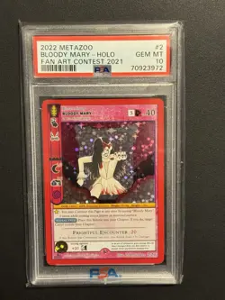 MetaZoo Bloody Mary Full Holo Card 2/20 Fan Art 2021 PSA 10 GEM MINT - Image 1