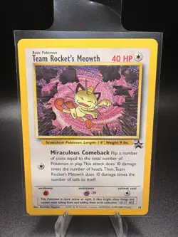 Team Rocket’s Meowth Black Star Promo 18 WOTC 2000 Pokemon Card NM 18/53 - Image 1