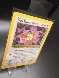 Team Rocket’s Meowth Black Star Promo 18 WOTC 2000 Pokemon Card NM 18/53 - Image 2