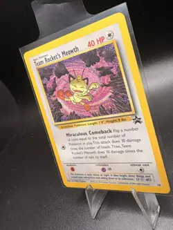 Team Rocket’s Meowth Black Star Promo 18 WOTC 2000 Pokemon Card NM 18/53 - Image 3