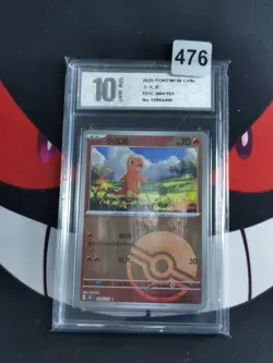Pokemon TCG S-Chinese Charmander 151C 004/151 Poke Ball Holo Card-Pyxis 10 - Image 1