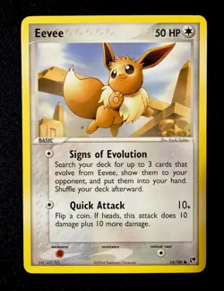 Pokemon Eevee TCG Card 63/100 Sandstorm Regular Non-Holo LP - Image 1
