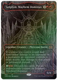 Solphim, Mayhem Dominus (Oil Slick Raised Foil) Phyrexia: All Will Be One NM/M - Image 1