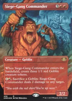 SIEGE-GANG COMMANDER 436 BORDERLESS FOIL DOMINARIA REMASTERED MTG MAGIC NM - Image 1