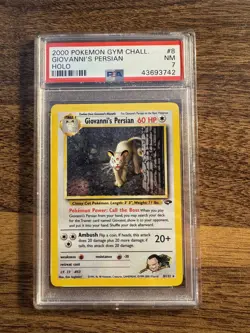Giovanni's Persian 8/132 Gym Challenge HOLO - PSA 7 Pokemon 2000 Rocket - Image 1