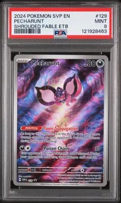 2024 POKEMON SVP EN-SV BLACK STAR PROMO #129 PECHARUNT SHROUDED FABLE ETB PSA9 - Image 1
