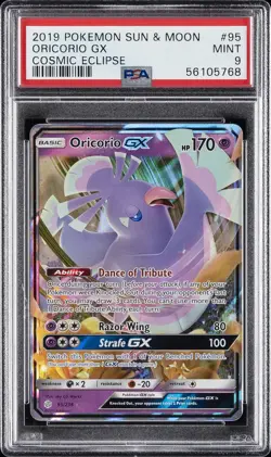 2019 POKEMON SUN & MOON COSMIC ECLIPSE #95 ORICORIO GX PSA 9 - Image 1