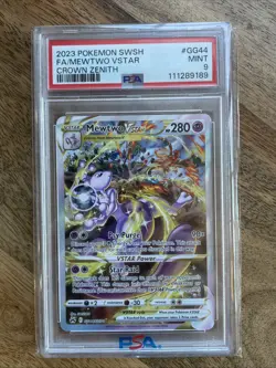 Mewtwo VSTAR Crown Zenith GG44/GG70 PSA 9 Pokemon Mint Full Art - Image 1