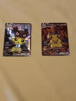 2 Pikachu Pokemon Card Holo GX VSTAR VMAX GX EX Cosplay Art - Image 1