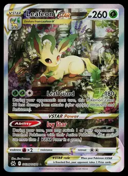 Pokemon Card - Leafeon VSTAR Crown Zenith Galarian Gallery GG35/GG70 Holo - Image 1